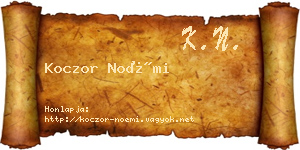 Koczor Noémi névjegykártya