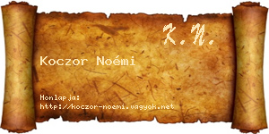 Koczor Noémi névjegykártya